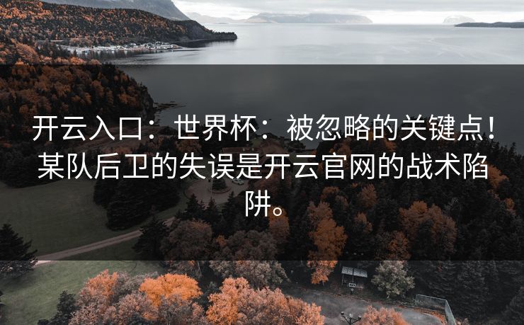 开云入口：世界杯：被忽略的关键点！某队后卫的失误是开云官网的战术陷阱。