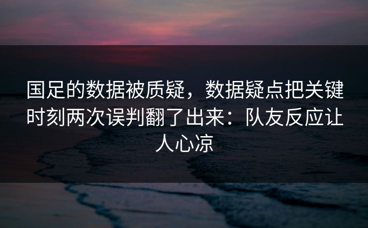 国足的数据被质疑，数据疑点把关键时刻两次误判翻了出来：队友反应让人心凉